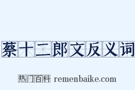 蔡十二郎文反义词是什么意思的图片